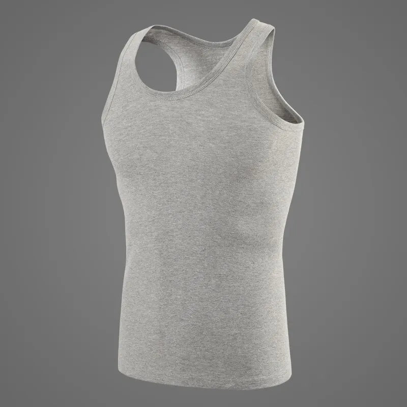 Men's Cotton Sleeveless Tank Top | Skinny Fit Gym Fitness Vest – 1, 3 or 5 Pack Bundle | Casual Sport Training Undershirt