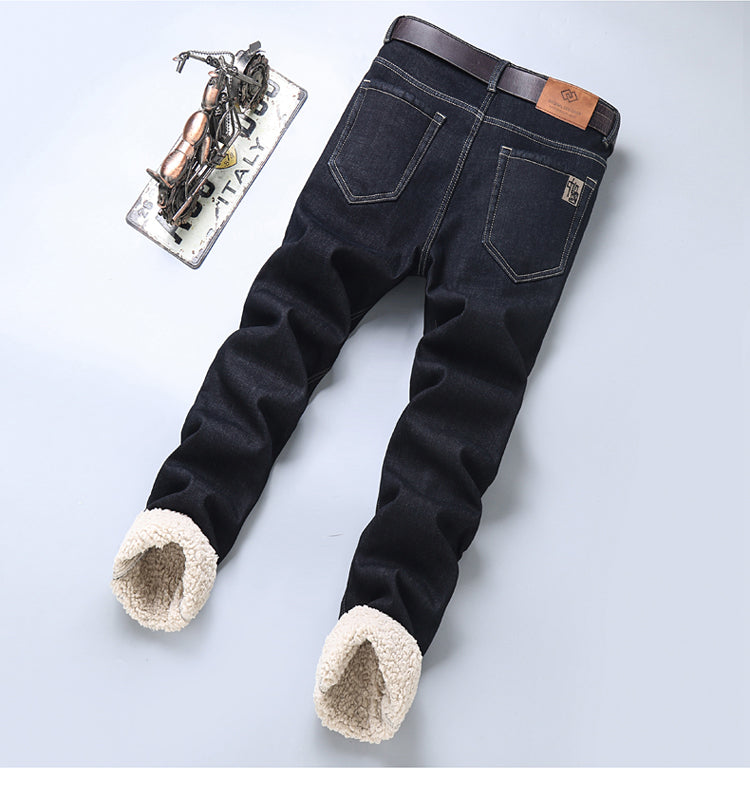 Men's Cozy Wool Velvet Jeans: Warm, Stylish & Versatile