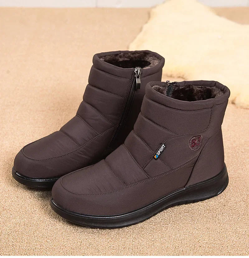 Women's 2024 Waterproof Ankle Snow Boots with Fur