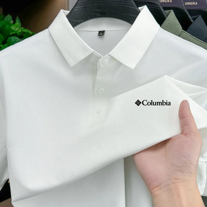 Men's Embroidered Polo Shirt – Anti-Wrinkle Breathable Short Sleeve Summer Top