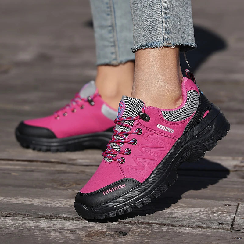 Women's Outdoor Trail Hiking Sneakers by ZUUBAN – Non-Slip Lace-Up Walking Shoes with EVA Comfort Insole.