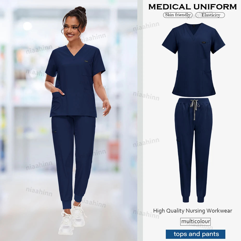Unisex Classic V-Neck Jogger Scrub Set – Stylish & Stretchy