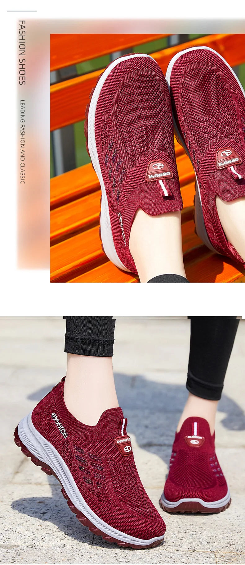 Women's Breathable Mesh Slip-On Sneakers – Lightweight EVA Comfort Walking Loafers with Rubber Sole
