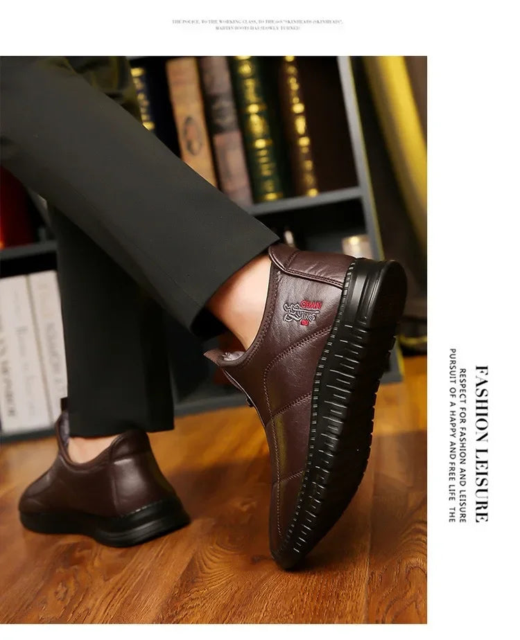 Men's Waterproof Winter Boots - Warm Non-Slip Platform Shoes