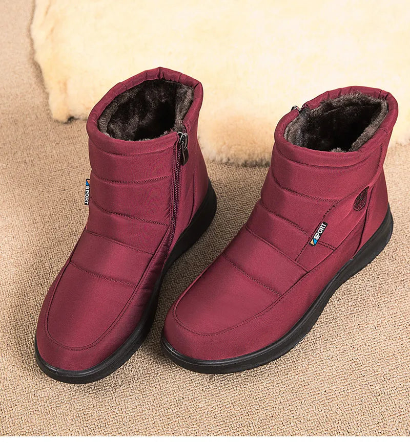 Women's 2024 Waterproof Ankle Snow Boots with Fur