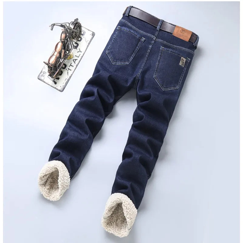 Men's Cozy Wool Velvet Jeans: Warm, Stylish & Versatile