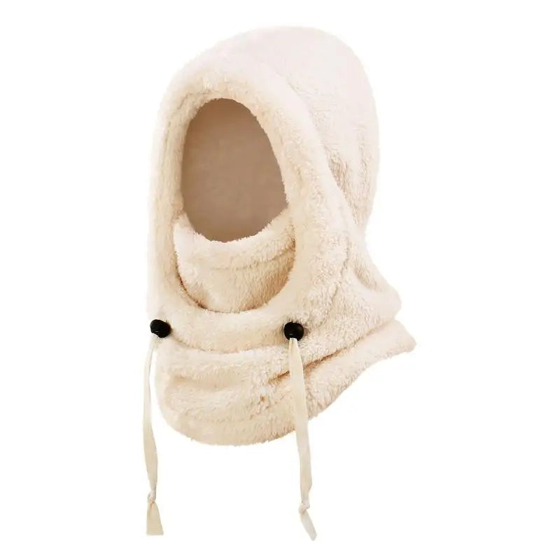 Girls Plush Balaclava Hat Scarf - Windproof Warm Ear Protection Neck Cover