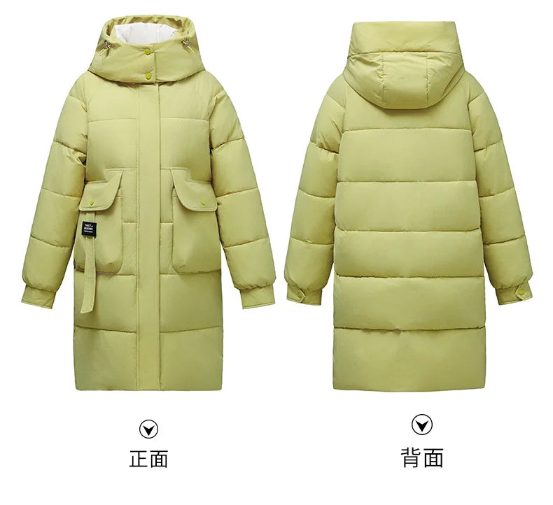 Women's 2024 Hooded Cotton Padded Parka Jacket-Long & Stylish