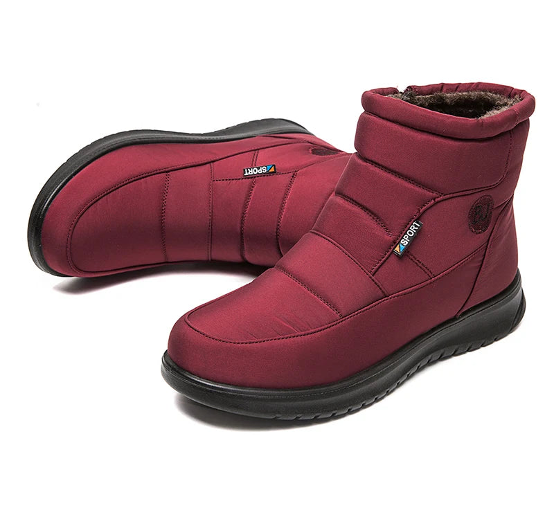 Women's 2024 Waterproof Ankle Snow Boots with Fur