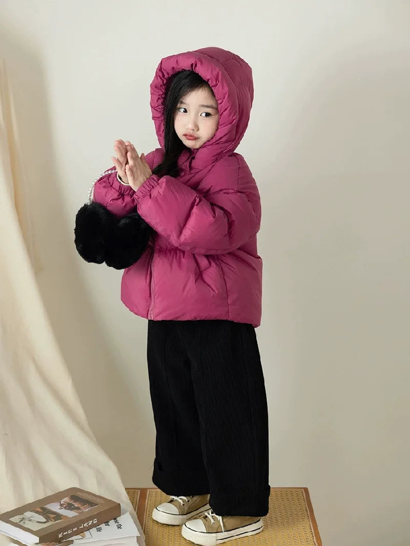 Unisex Kids Hooded Down Puffer Jacket - Warm Winter Coat for Boys & Girls (3-12 Years)