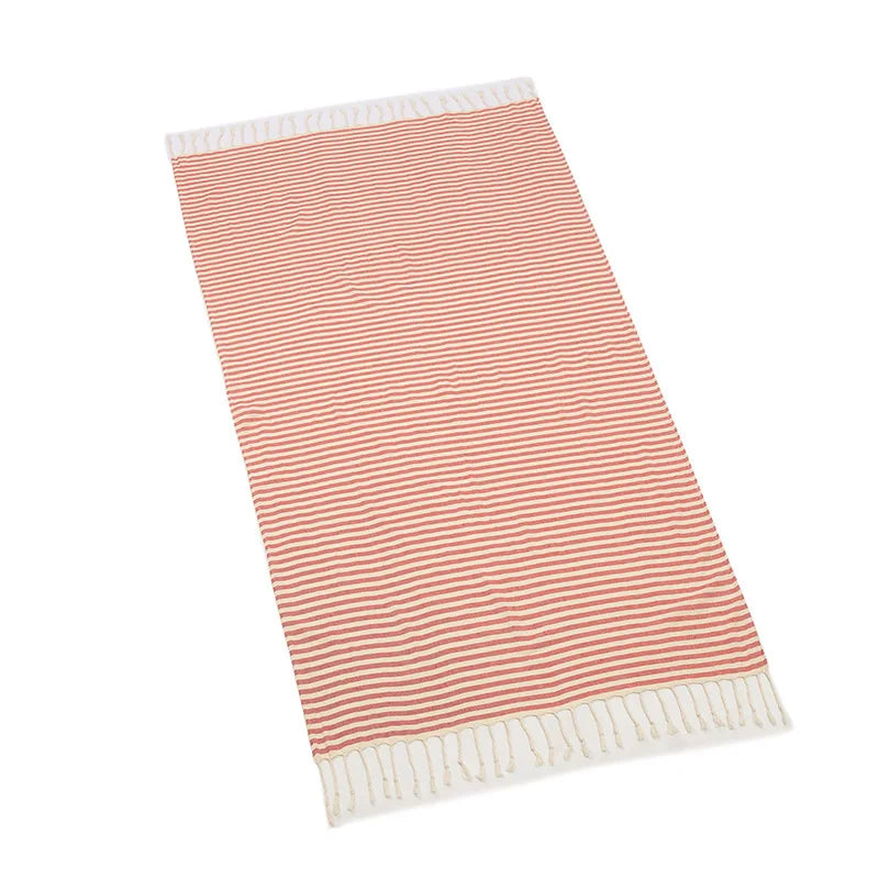 Versatile Turkish Cotton Towel with Tassels - 100% Cotton for Beach, Bath, Shawl & Blanket