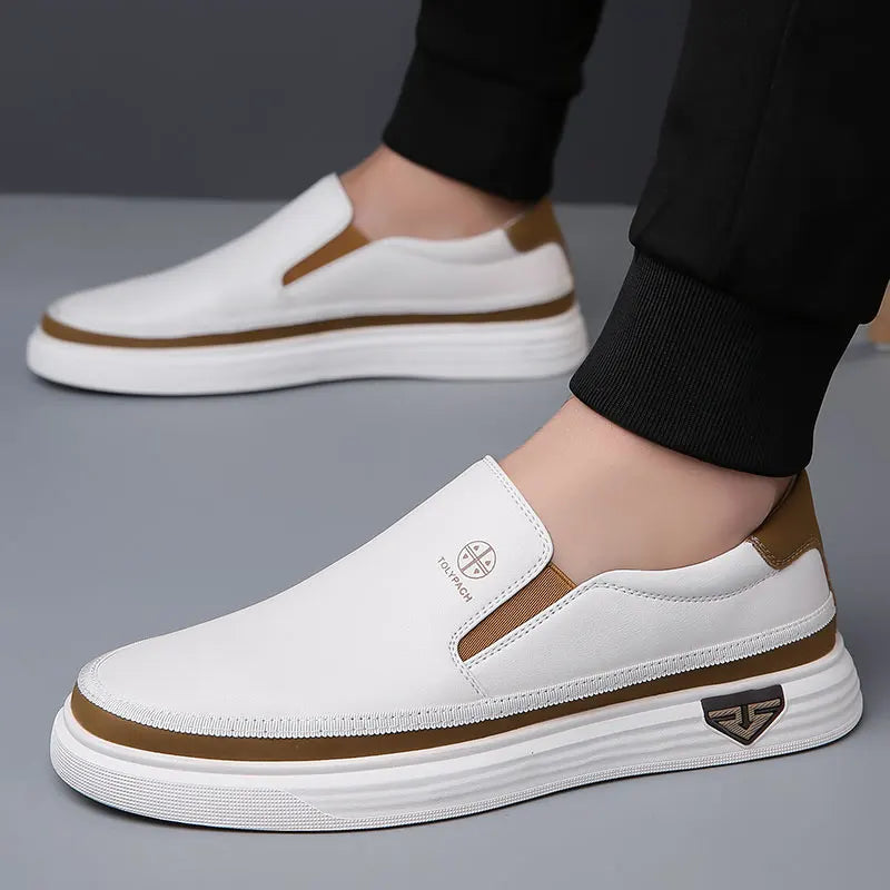 Men's Premium Slip-On Leather Loafers – Lightweight, Breathable & Comfortable for Work or Weekend
