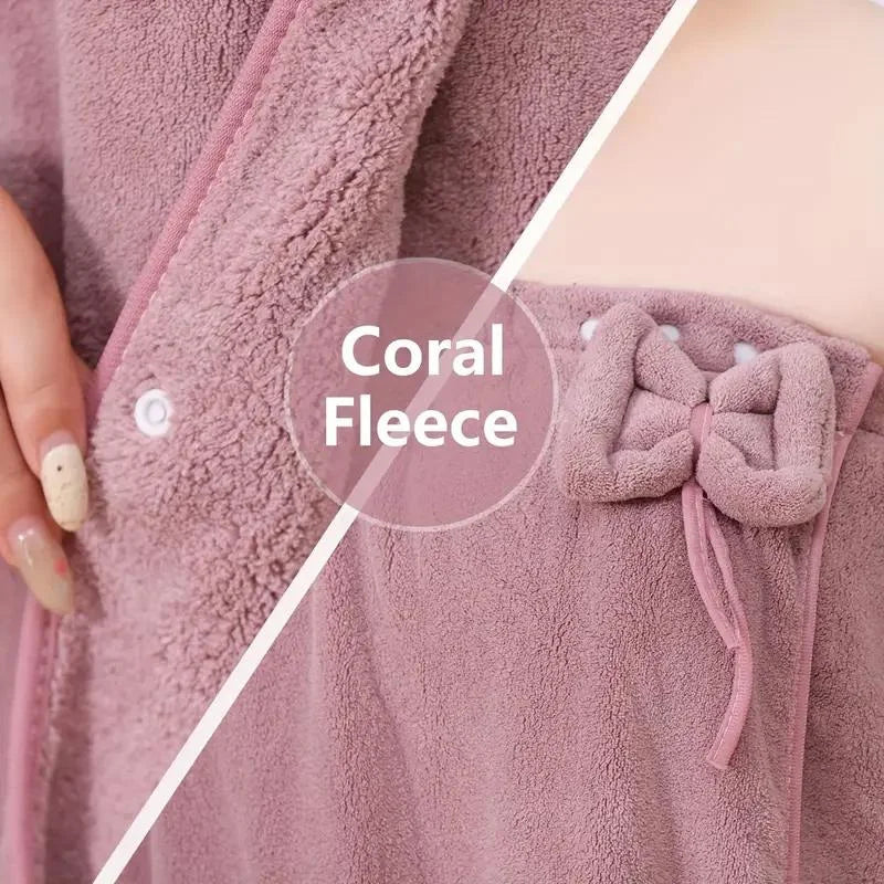 Women's Plus Size Bath Wrap Set (80-110KG) - Soft Microfiber Towel & Hair Cap, 2-Piece