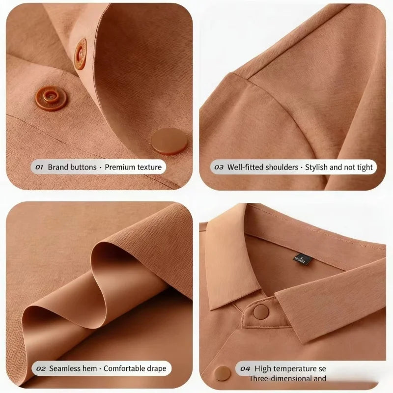 Men's Embroidered Polo Shirt – Anti-Wrinkle Breathable Short Sleeve Summer Top