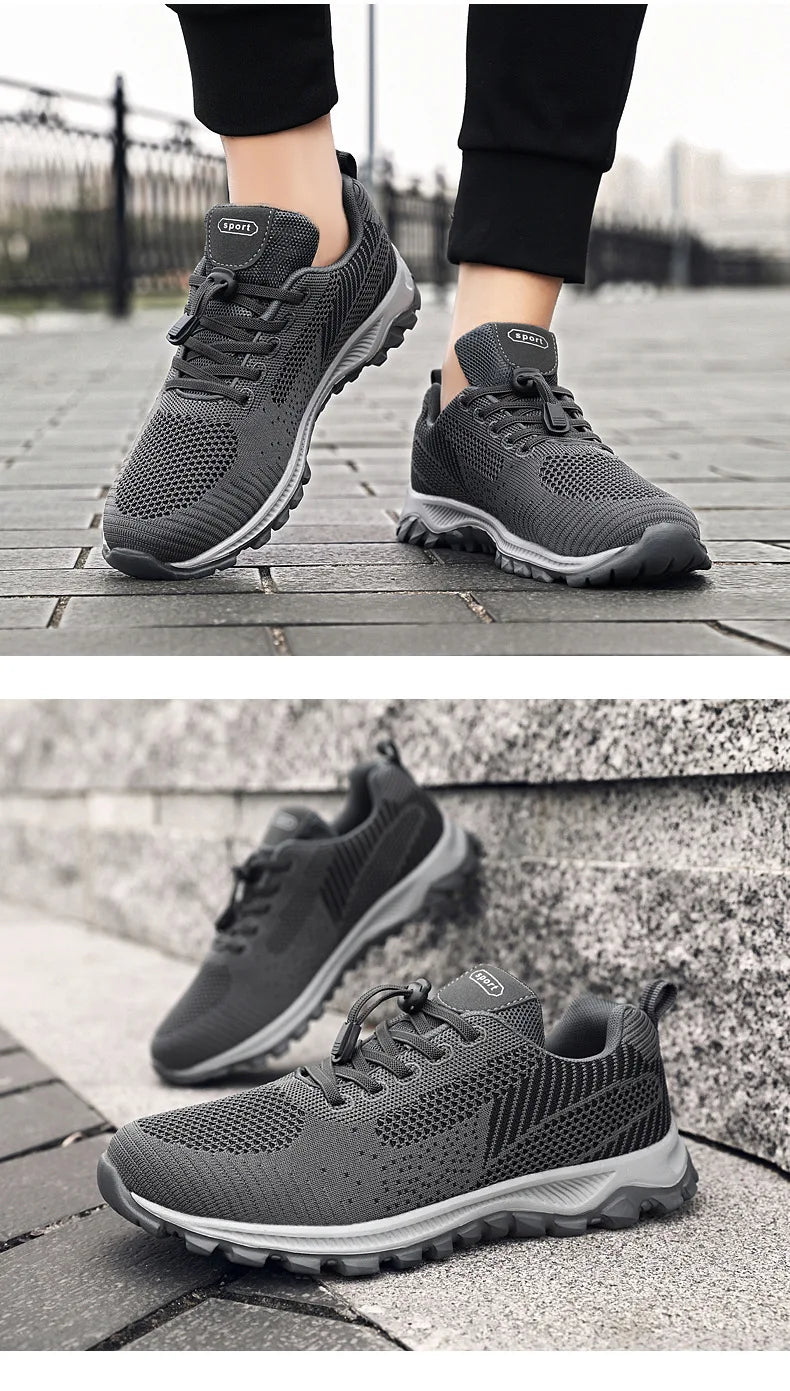 Women's Breathable Running Sneakers - Air Mesh Lace-Up Athletic Shoes - Lightweight Sport