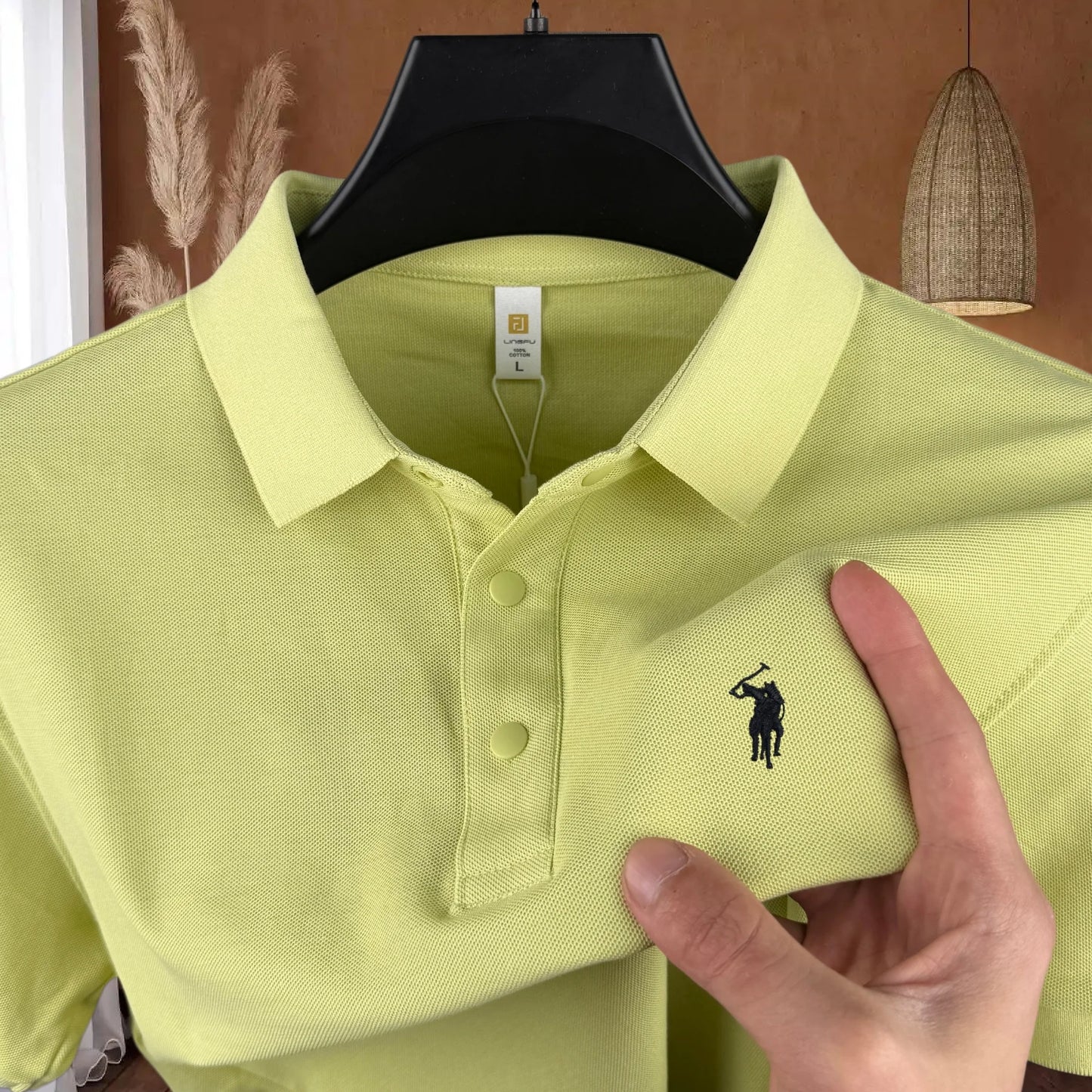 Men's 100% Cotton Short Sleeve Polo Shirt – Embroidered Pony, Breathable Summer Golf Top, Sizes M–4XL, 20+ Colors