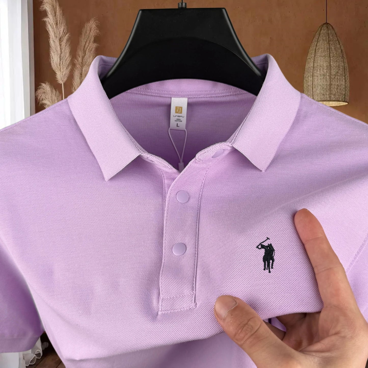 Men's 100% Cotton Short Sleeve Polo Shirt – Embroidered Pony, Breathable Summer Golf Top, Sizes M–4XL, 20+ Colors