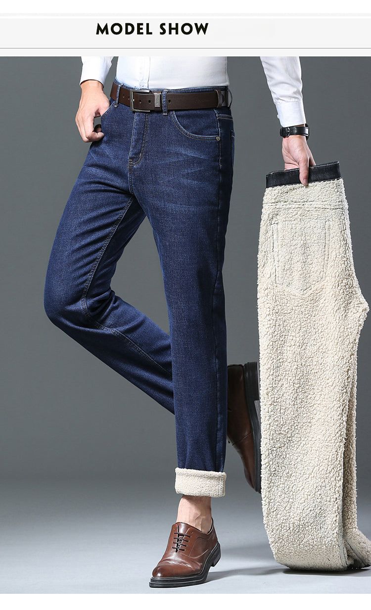Men's Cozy Wool Velvet Jeans: Warm, Stylish & Versatile