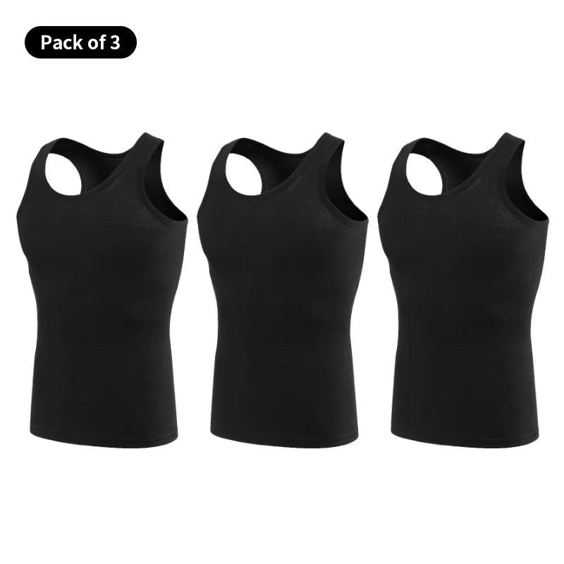 Men's Cotton Sleeveless Tank Top | Skinny Fit Gym Fitness Vest – 1, 3 or 5 Pack Bundle | Casual Sport Training Undershirt