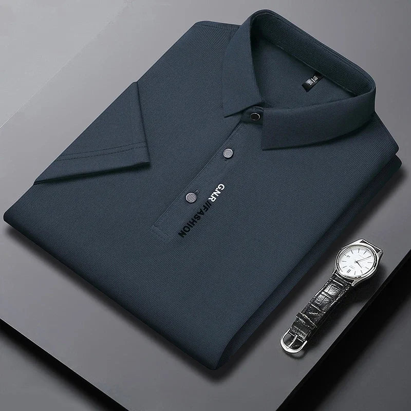 Men's Short Sleeve Polo Shirt – Anti-Wrinkle Casual Business Top, Sizes S–4XL