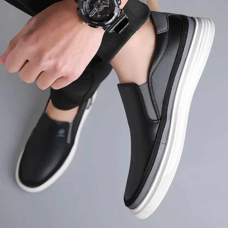 Men's Premium Slip-On Leather Loafers – Lightweight, Breathable & Comfortable for Work or Weekend