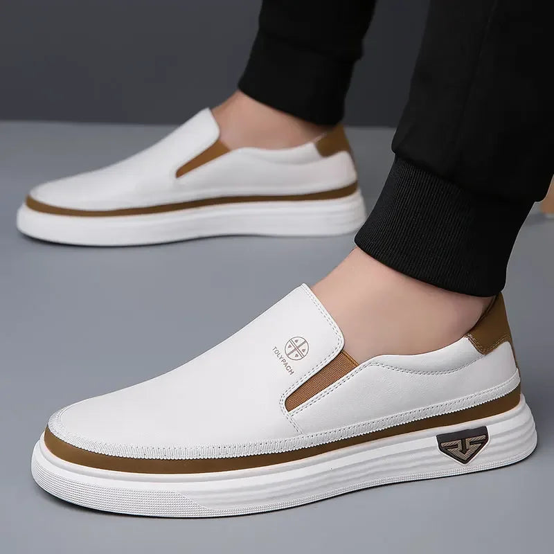 Men's Premium Slip-On Leather Loafers – Lightweight, Breathable & Comfortable for Work or Weekend