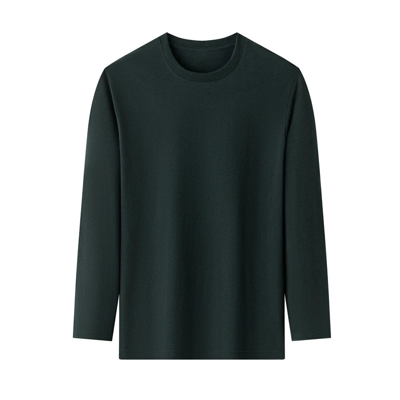 ASJP Men's 100% Cotton Long Sleeve Shirt | Breathable Casual Crew Neck Top for Summer & Everyday Wear