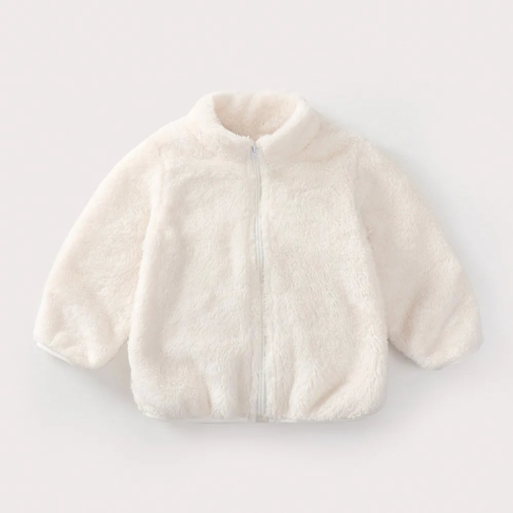 Unisex Kids Plush Faux Fur Jacket - Soft Winter Coat for Toddlers 1-6 Years