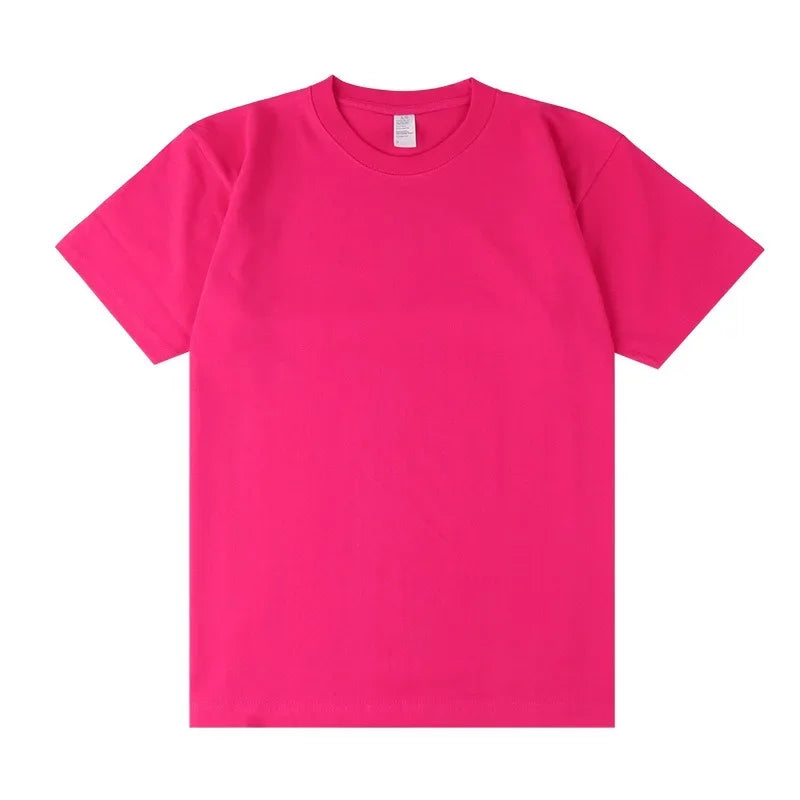 Men's 250g Combed Cotton T-Shirt | Heavyweight Solid Color O-Neck Short Sleeve Tee | Loose Casual Fit | XS–2XL