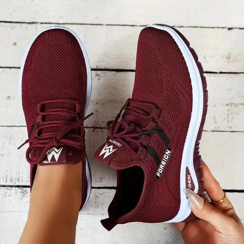 Women's Breathable Mesh Walking Sneakers - Lightweight Casual Comfort Shoes