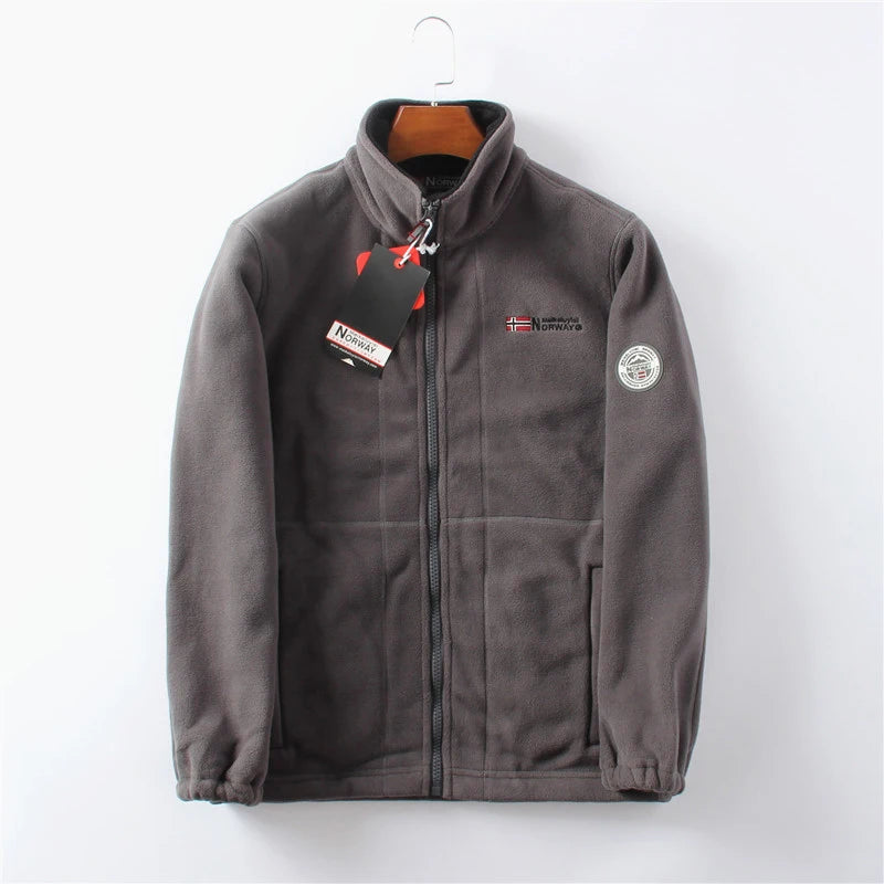 Men's DIMUSI Polartec Fleece Windbreaker Jacket - Experience Ultimate Warmth for Winter Adventures.
