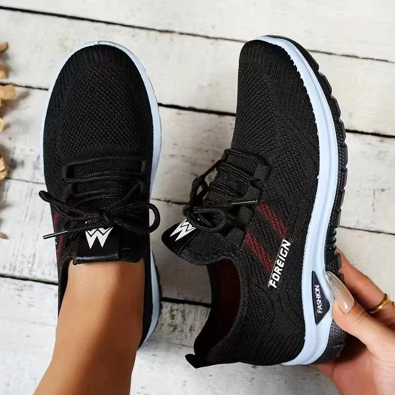 Women's Breathable Mesh Walking Sneakers - Lightweight Casual Comfort Shoes