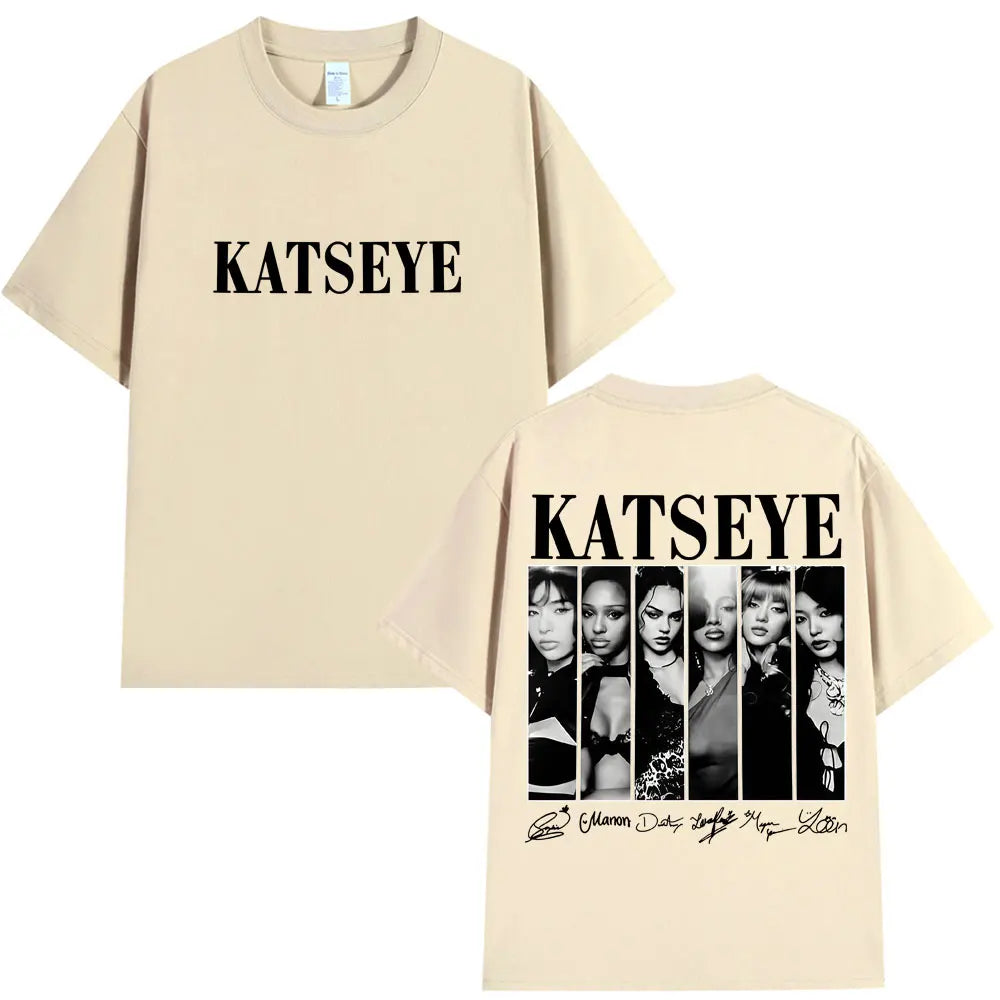 Women's Katseye Graphic Oversized Tee | Cotton Streetwear T-Shirt | Kpop Fan Style.
