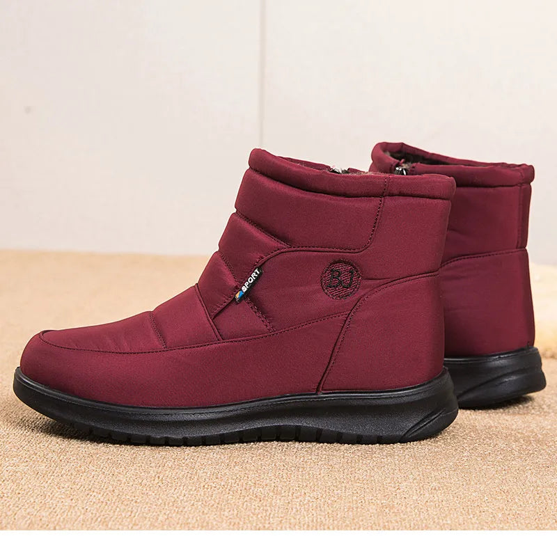 Women's 2024 Waterproof Ankle Snow Boots with Fur