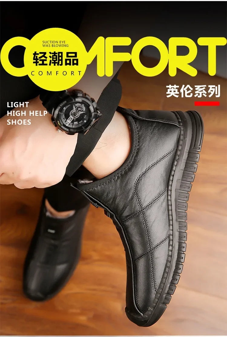 Men's Waterproof Winter Boots - Warm Non-Slip Platform Shoes