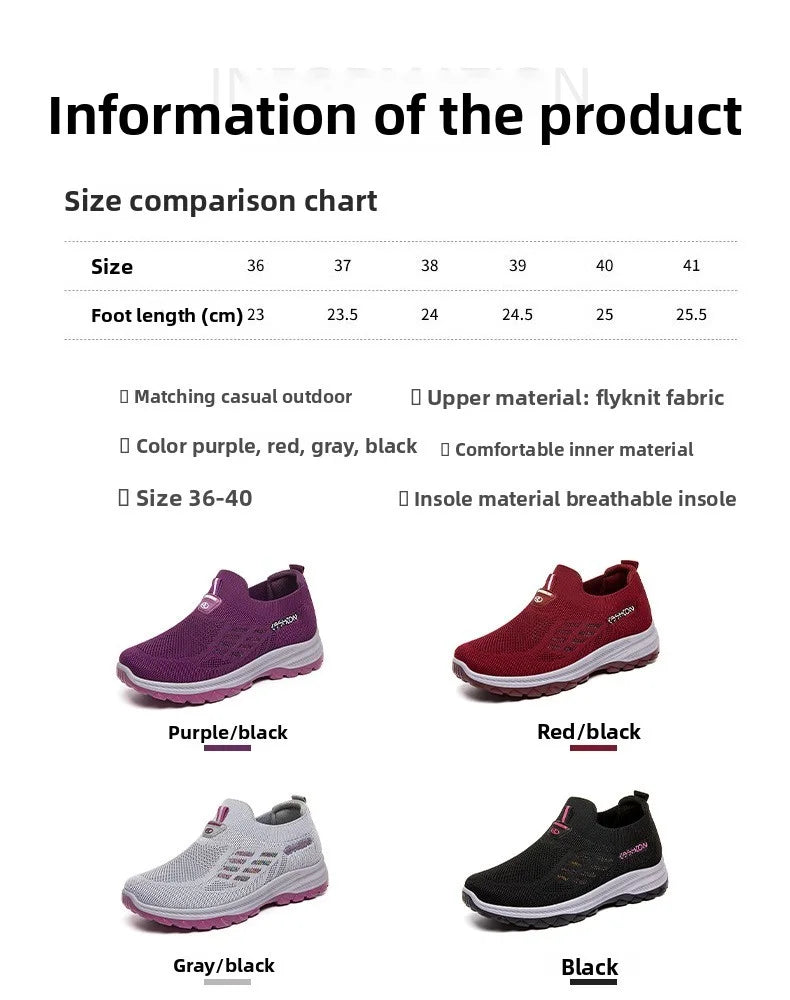 Women's Breathable Mesh Slip-On Sneakers – Lightweight EVA Comfort Walking Loafers with Rubber Sole