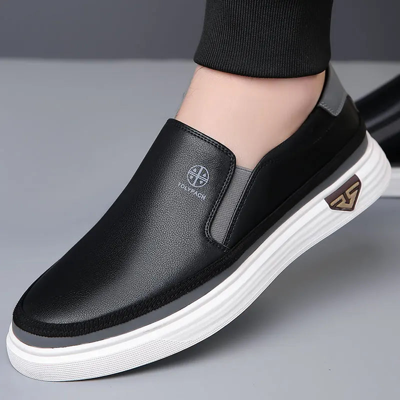 Men's Premium Slip-On Leather Loafers – Lightweight, Breathable & Comfortable for Work or Weekend