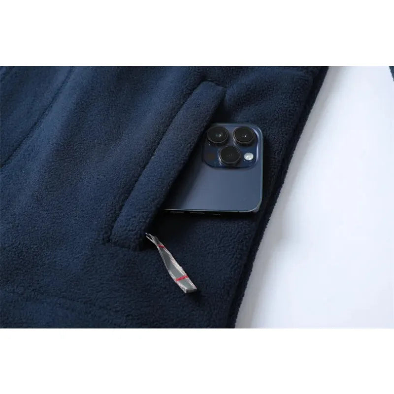 Men's Premium Winter Fleece Jacket - Stylish Hooded Wool Blend Coat for Outdoor Adventures