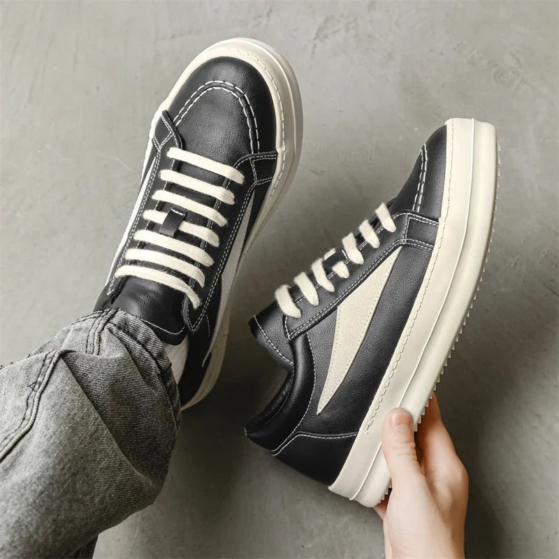 Men's Lace-Up Platform Sneakers — Breathable Microfiber Casual Shoes | Lightweight Anti-Odor Street Style Trainers