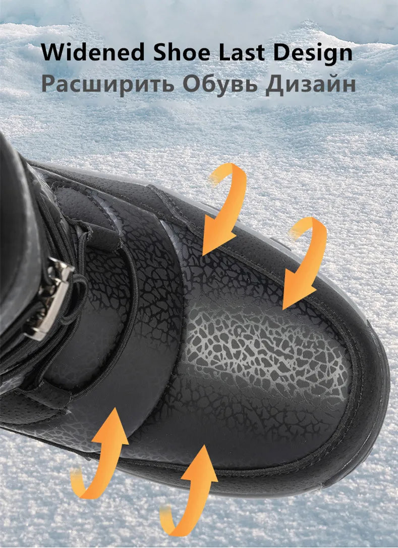 Women's Plush-Lined Waterproof Snow Boots - Platform Winter Hiking Ankle Boots