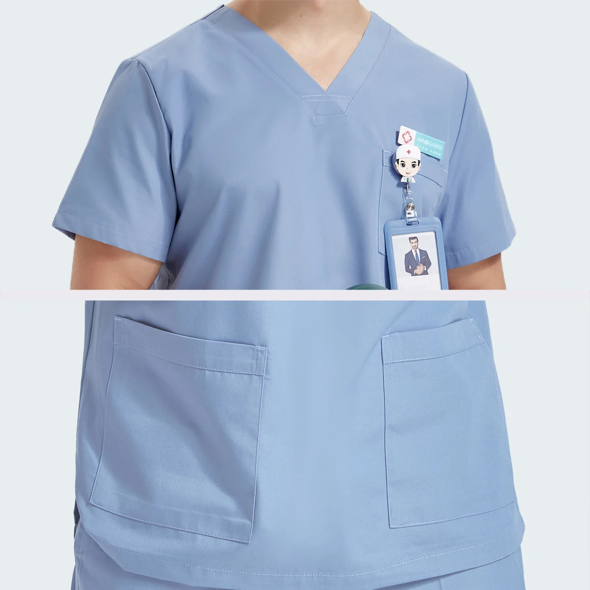 Men's Breathable Medical Scrubs Set - Stylish Hospital Nursing Uniforms for Doctors & Nurses