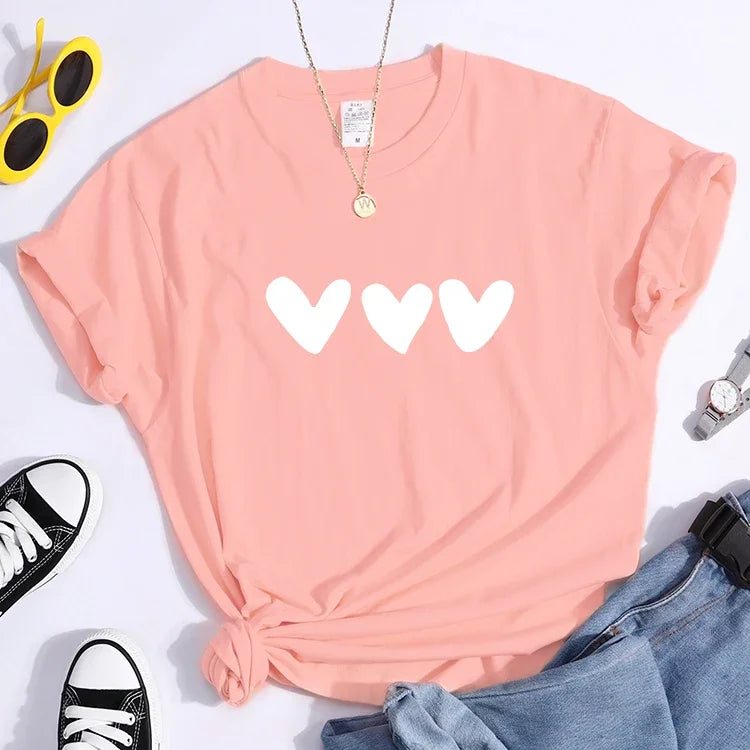 Women's Plus Size Black Heart Graphic T-Shirt | Cute Casual Loose Fit Tee – Summer Street Style Essential