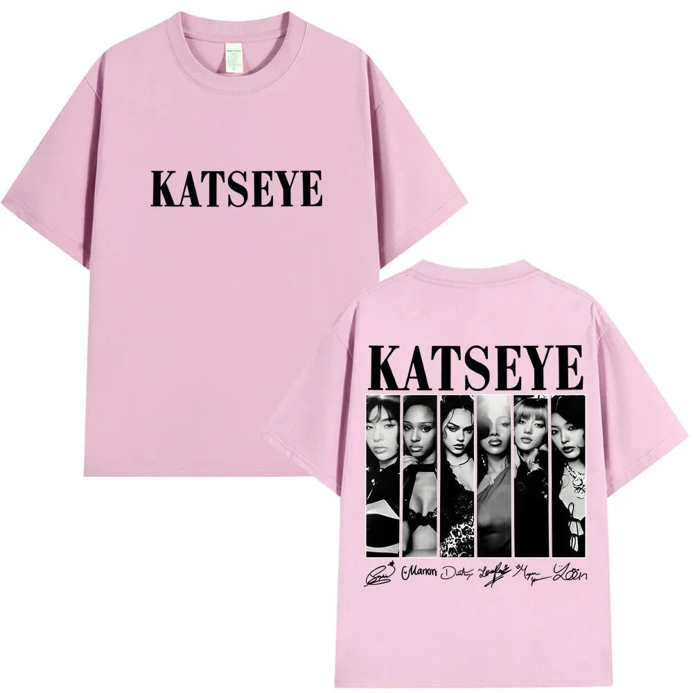 Women's Katseye Graphic Oversized Tee | Cotton Streetwear T-Shirt | Kpop Fan Style.
