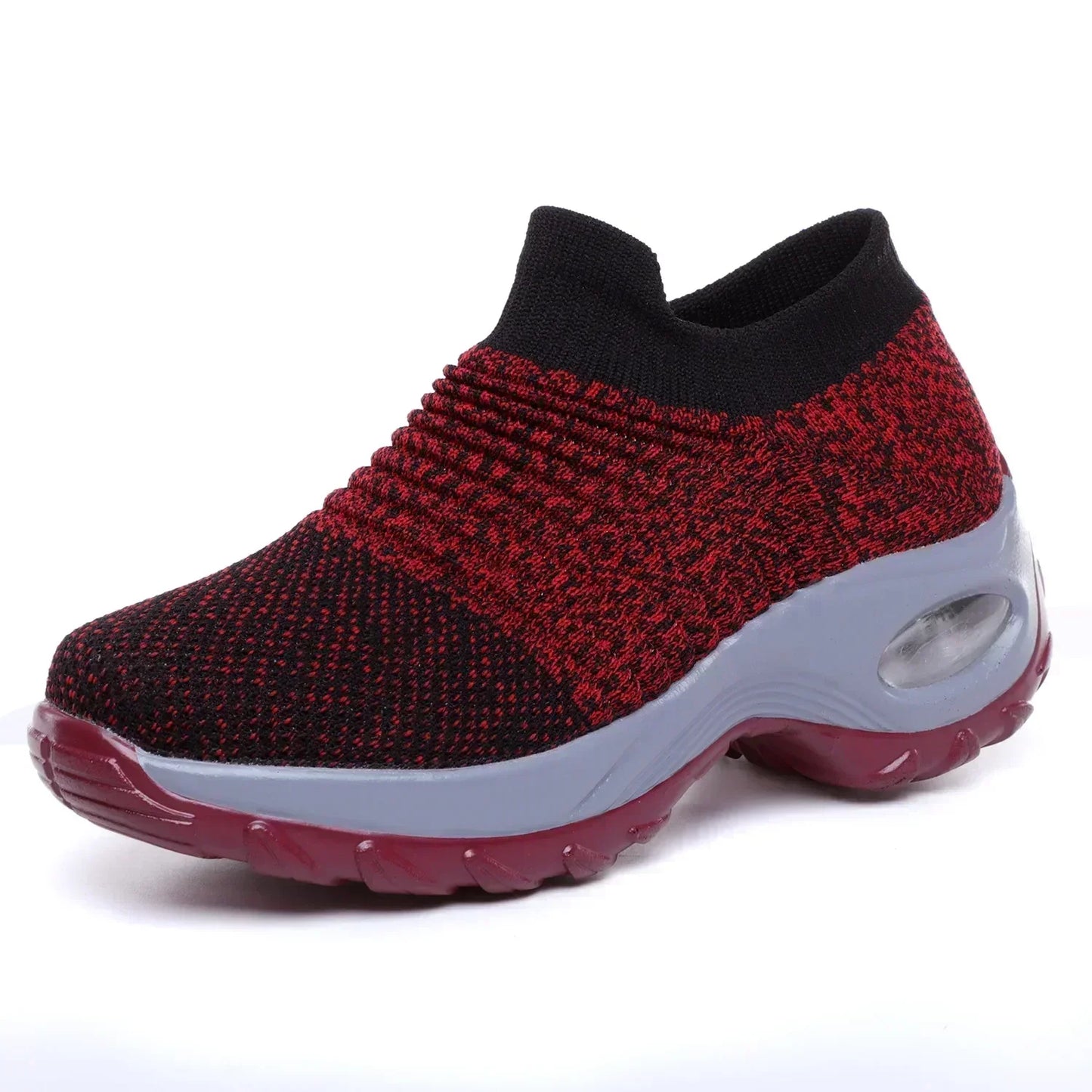 Women's Orthopedic Air Cushion Sneakers - Breathable Mesh Slip-On Platform Walking Shoes - Lightweight Non-Slip Tennis Shoes