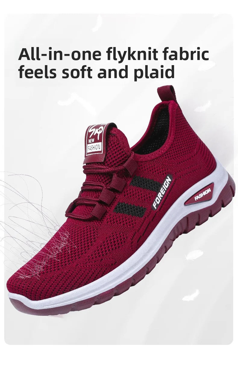 Women's Breathable Mesh Running Sneakers - Lightweight Athletic Walking Shoes with Anti-Slip Rubber Sole