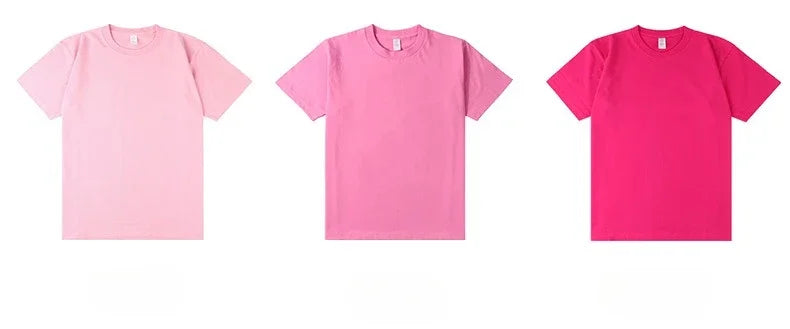 Men's 250g Combed Cotton T-Shirt | Heavyweight Solid Color O-Neck Short Sleeve Tee | Loose Casual Fit | XS–2XL