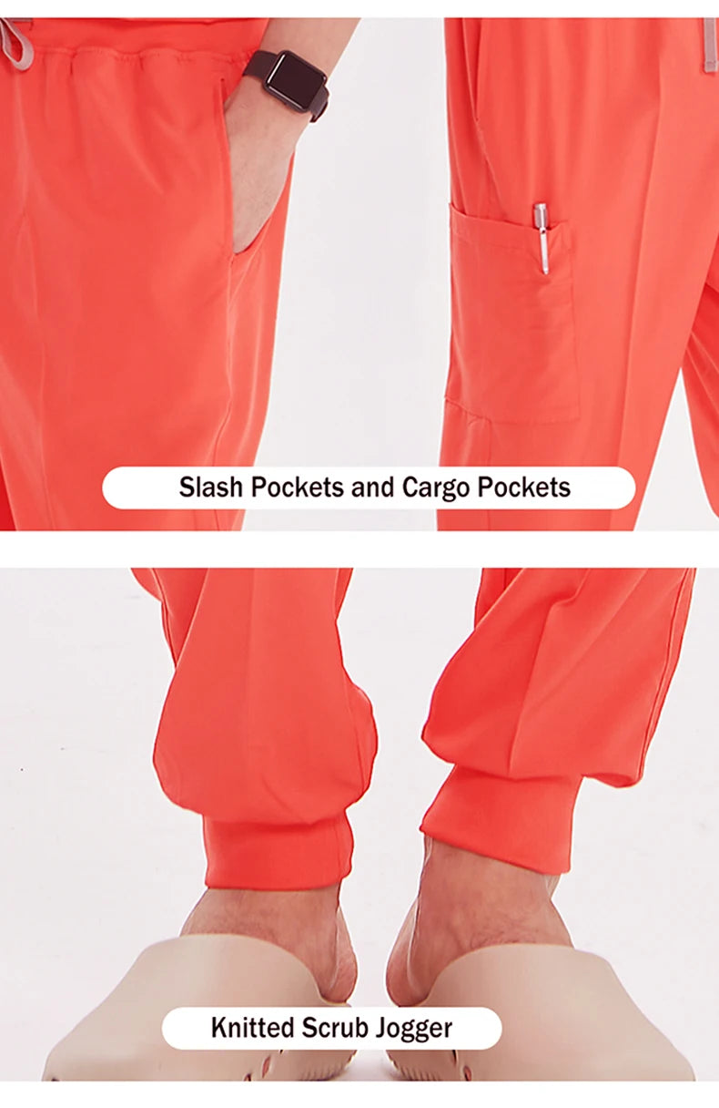 Women's 2025 New Nurse Uniforms: V-Neck Top & Jogger Pants Scrub Set - Experience Ultimate Comfort & Flexibility with 95% Polyester & 5% Spandex for Healthcare Professionals