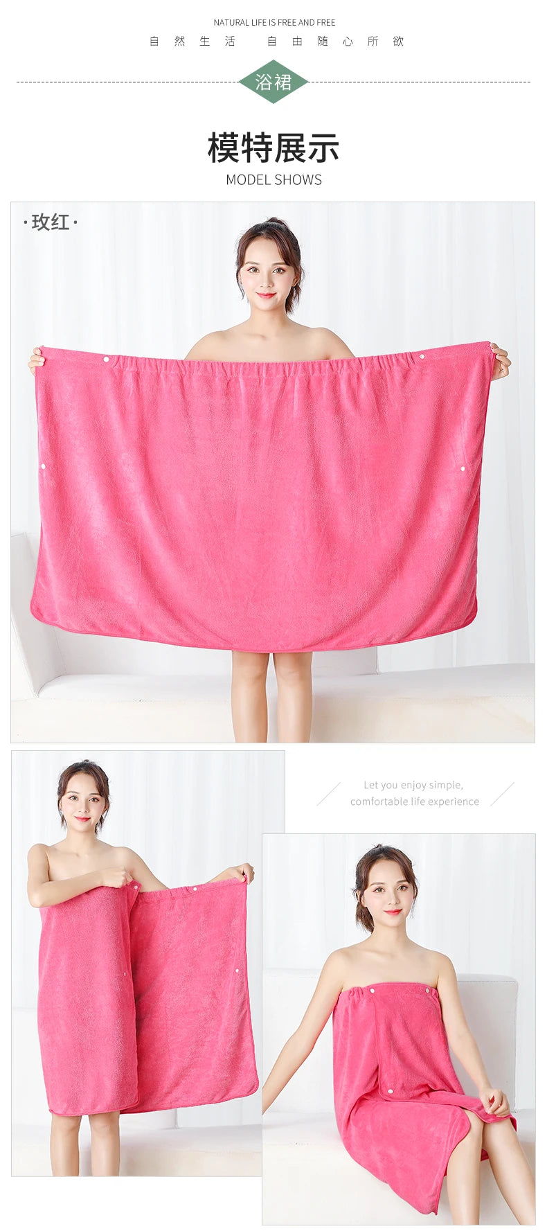 Women's Versatile Microfiber Bath Wrap - Premium Soft Handmade Towel for Spa, Salon, Sauna & Home