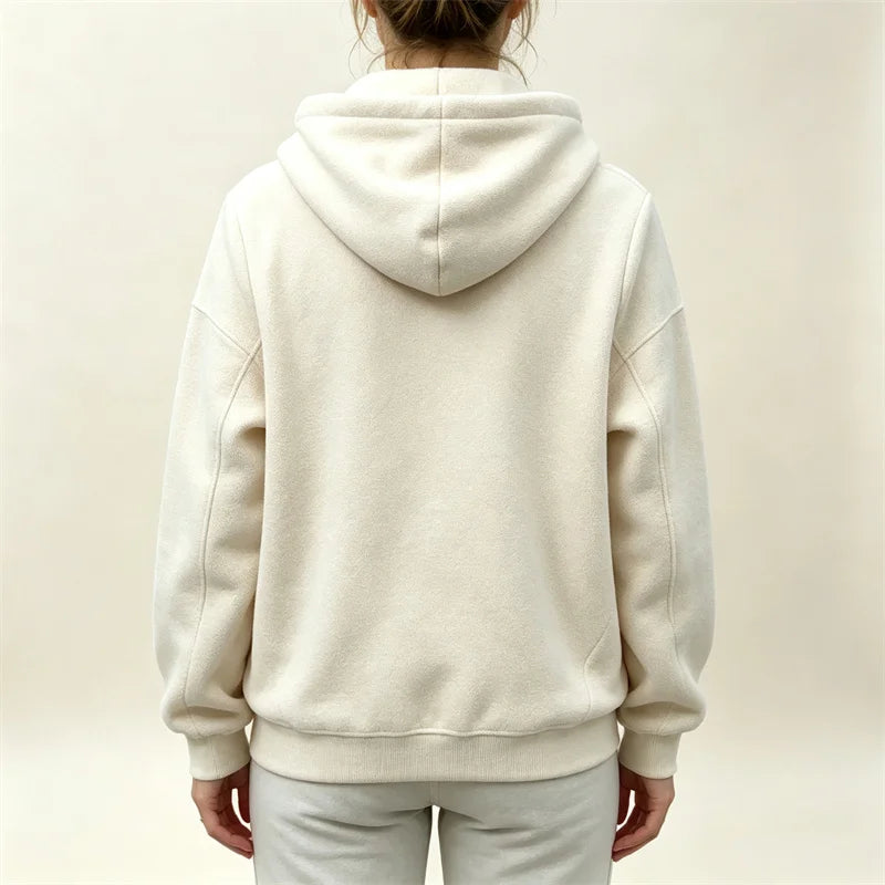 Women’s Maternity Zip-Up Fleece Hoodie with Kangaroo Pouch