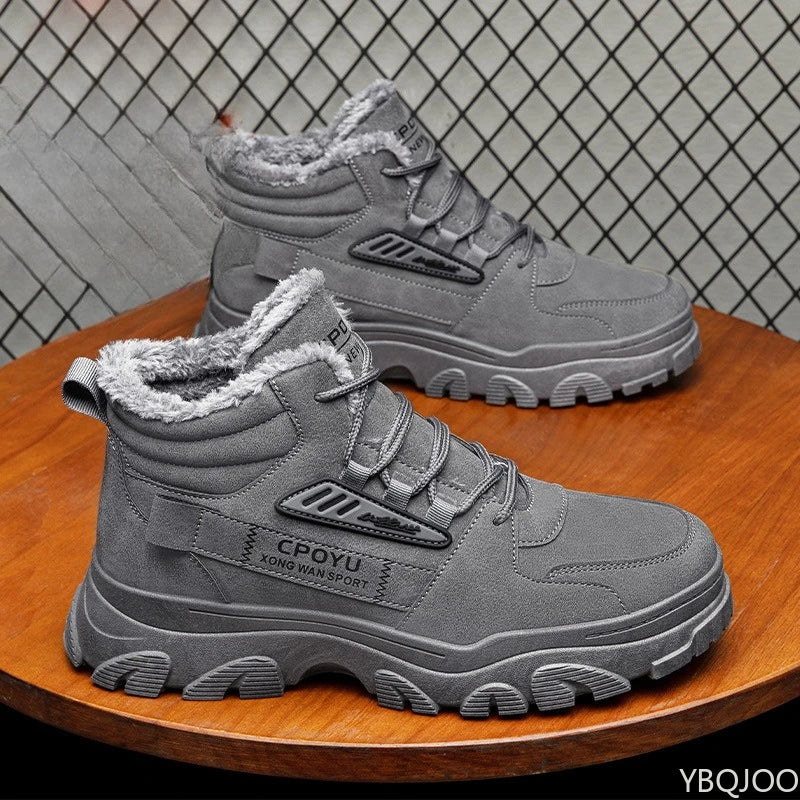 Men's High-Top Cotton Snow Boots - Fashionable & Versatile"